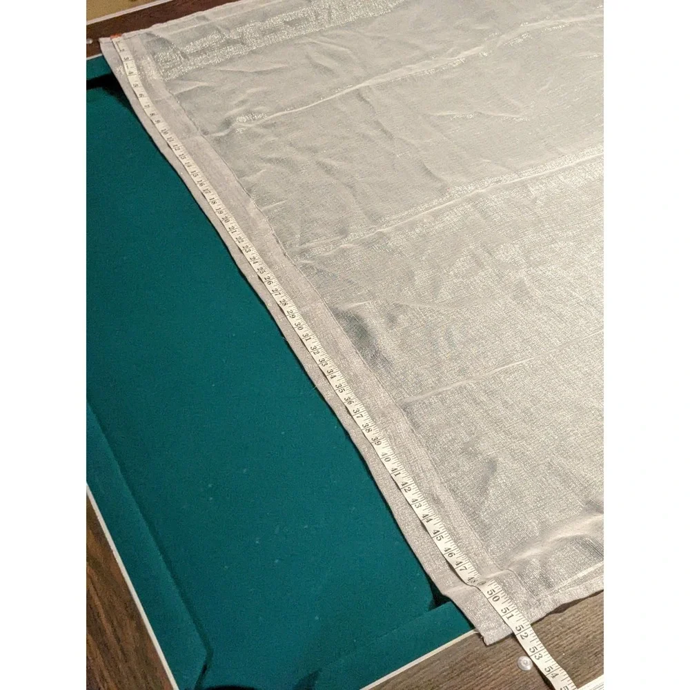 7 Panels - Silver Metallic Coarse Sheer Curtain 62